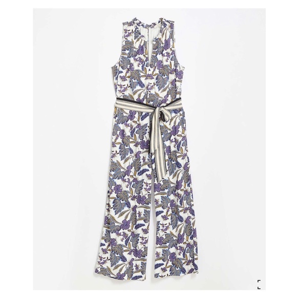LOFT Floral Tie Waist Jumpsuit - Picture 4 of 4